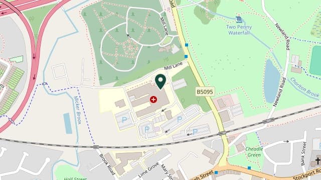 Map showing the location of The Alexandra Hospital